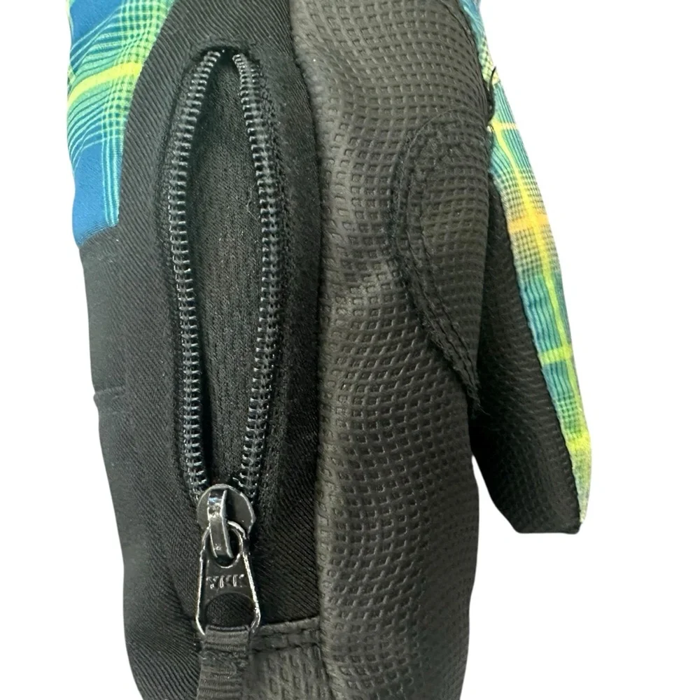 Gordini Jr Stomp III Mittens Blue‎ and Yellow Plaid AquaBloc Insert Size Small